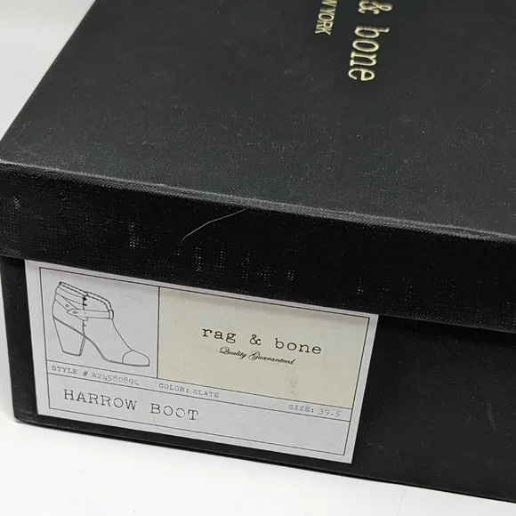 Rag & Bone Harrow Gray Suede Booties With Box Size 39.5 US Size 8.5 - Picture 4 of 10